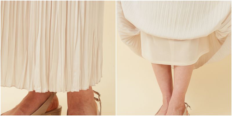 日本千趣會 - 孕婦百褶長裙-米杏