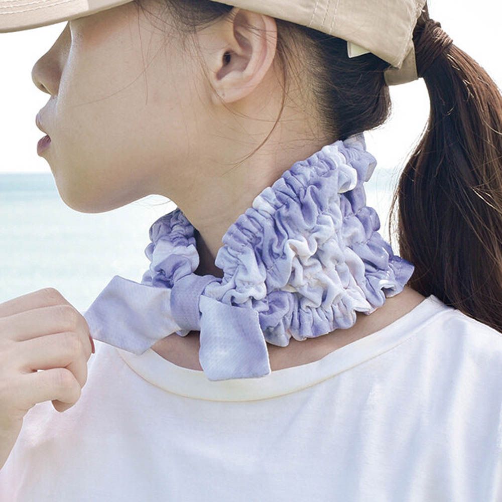UV CUT抗菌加工皺摺涼感領巾/髮帶-暈染-紫