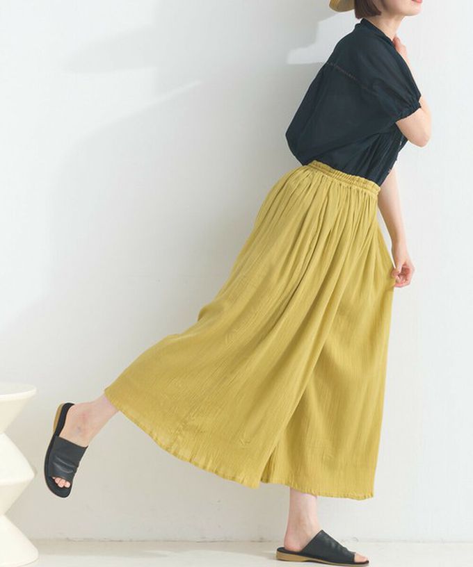 日本 Lupilien - 100%印度棉 輕盈飄逸寬褲-炭灰