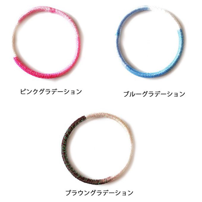 日本 Melody Accessory - 日本製 專利耐用漸層金蔥髮圈(5入組)-水藍