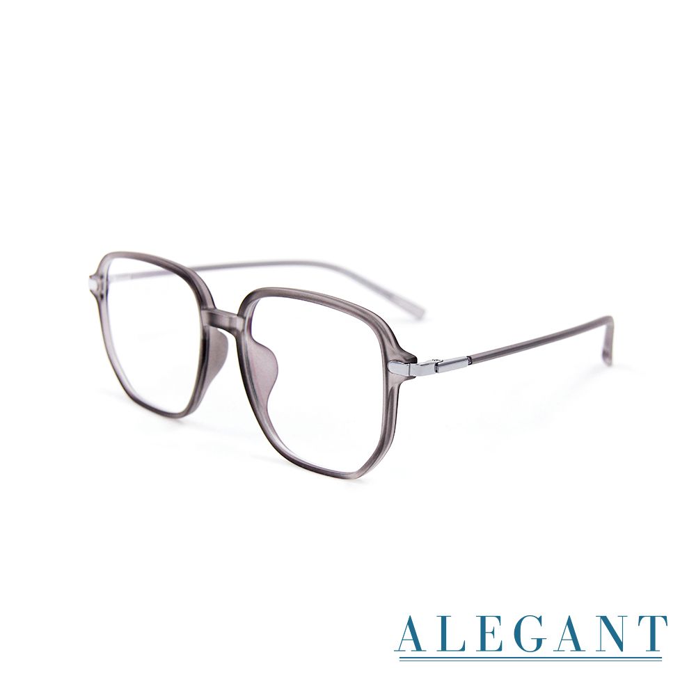 ALEGANT - 日系簡約透視感蓋亞灰TR90輕量光學方框UV400濾藍光眼鏡