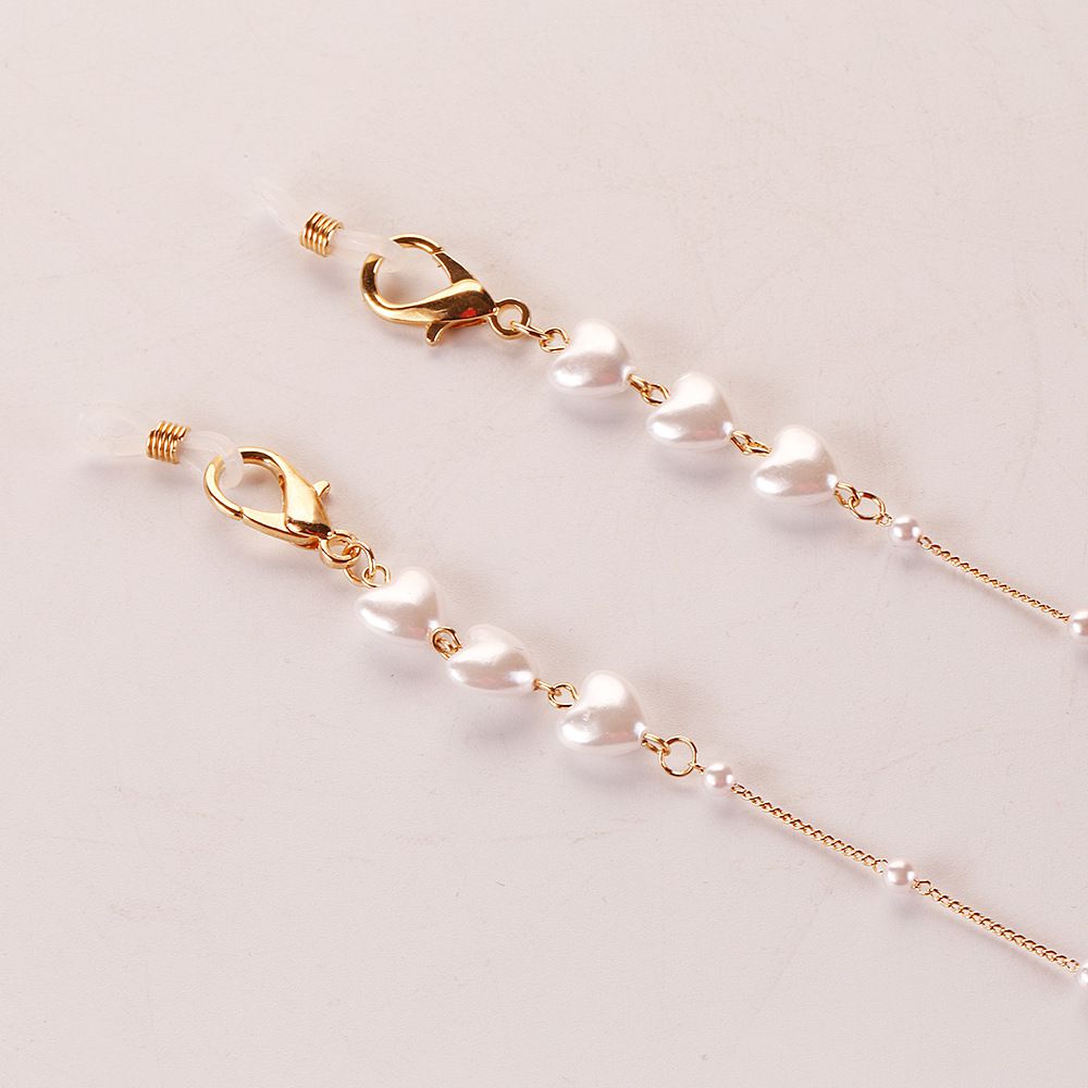 時尚愛心珍珠口罩/眼鏡掛鏈 (總長72cm)