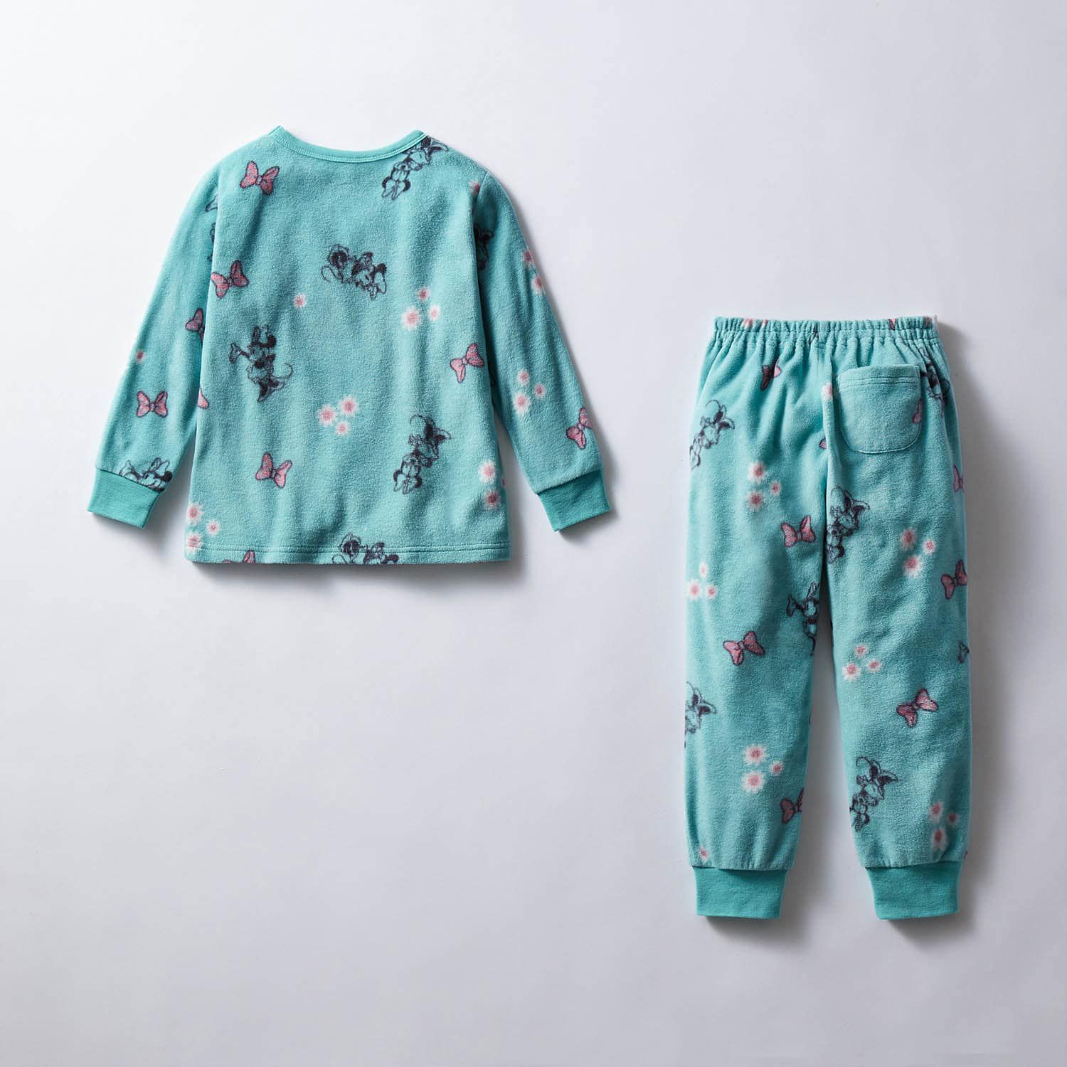 日本千趣會 - 迪士尼 角色印花抓絨家居服/睡衣-米妮-薄荷