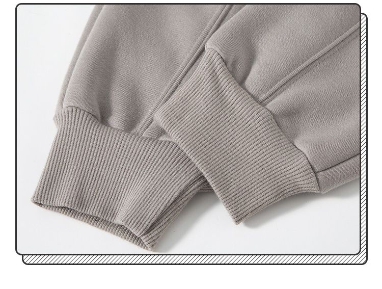 腰鬆緊束口休閒長褲-數字22-灰色