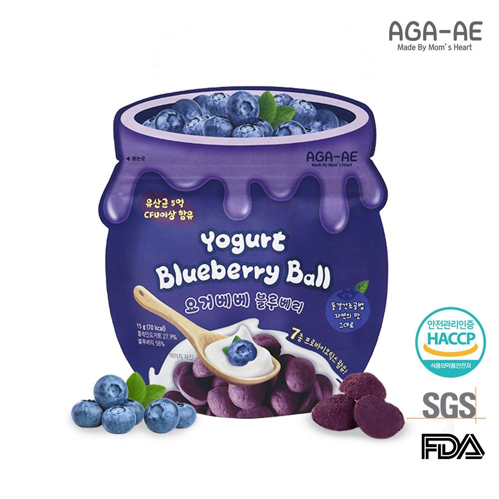 韓國 AGA-AE - 益生菌寶寶優格球-藍莓-15g