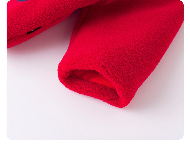 唐裝風夾棉長袖外套-英文字+年獸-深藍色