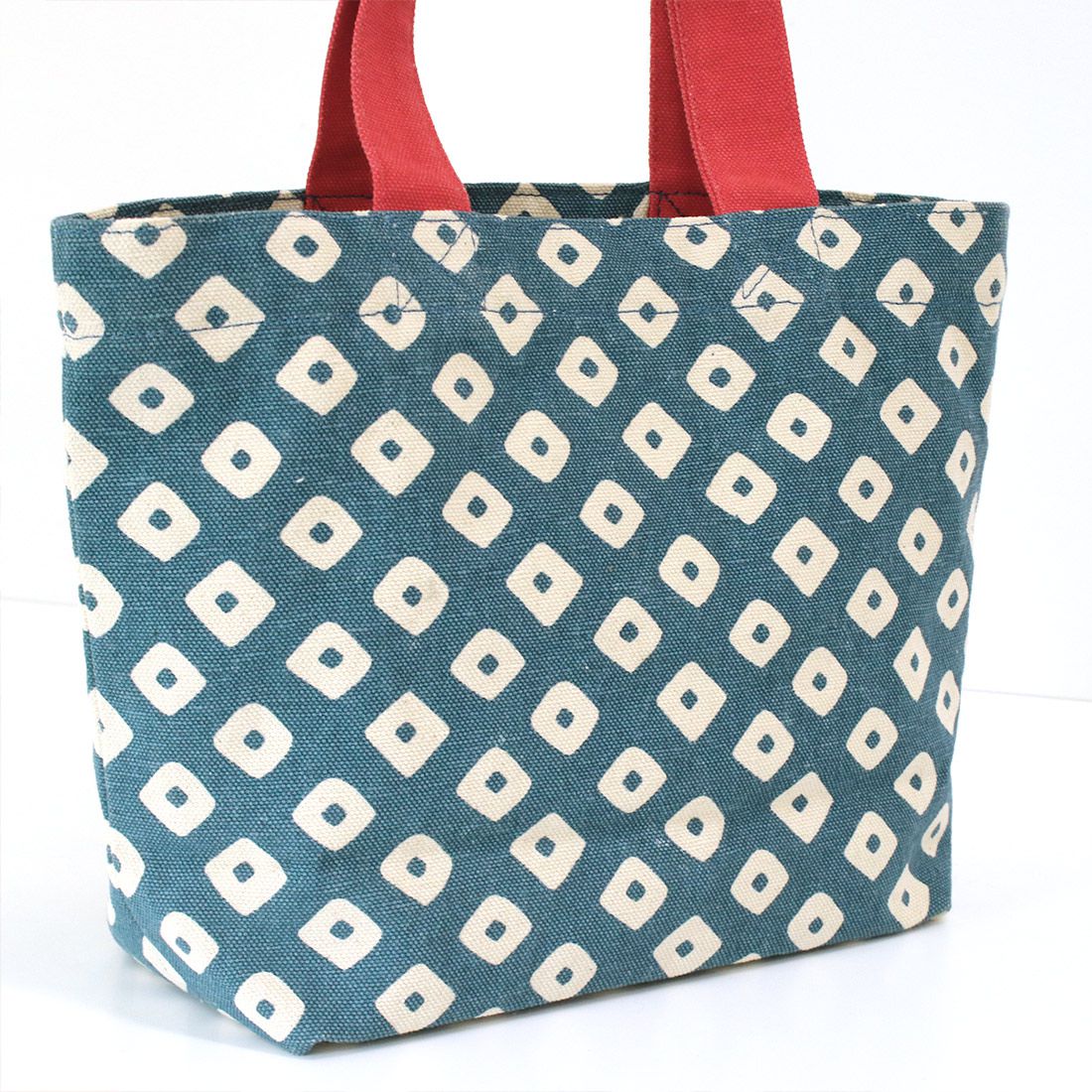 日本 TOMO - [限定]開運好物刺繡手提袋-招財貓-紅 (30×20×D10cm)