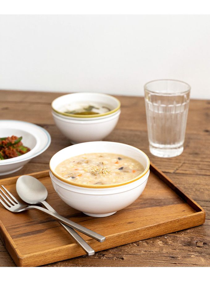 韓國 SSUEIM - RETRO系列極簡ins陶瓷湯碗2件組13cm (橘色)