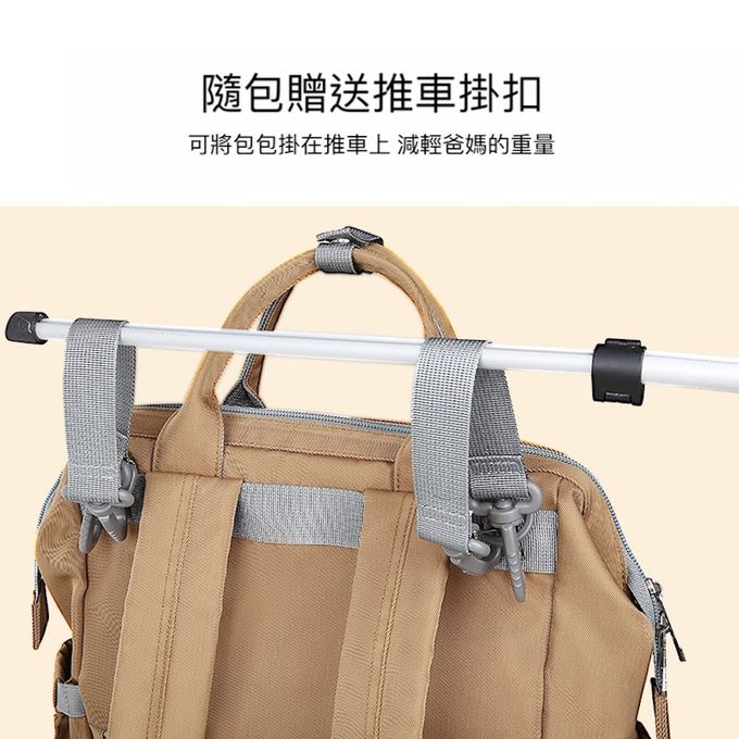 Heine 海恩 - 多功能後背包 媽咪包 媽媽後背包 中性後背包(GAVEGA WIN-54354)-卡其色