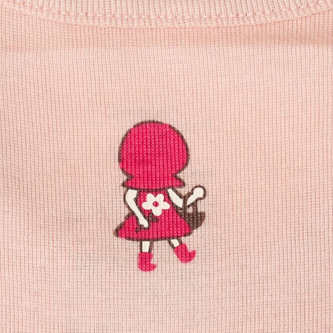 akachan honpo - ah長袖圓領上衣2件組-穿衣練習-粉紅色