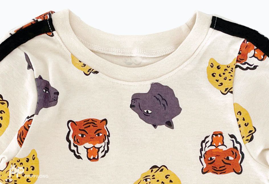 韓國 Ppippilong - 30支無螢光棉長袖家居服-滿版動物頭像