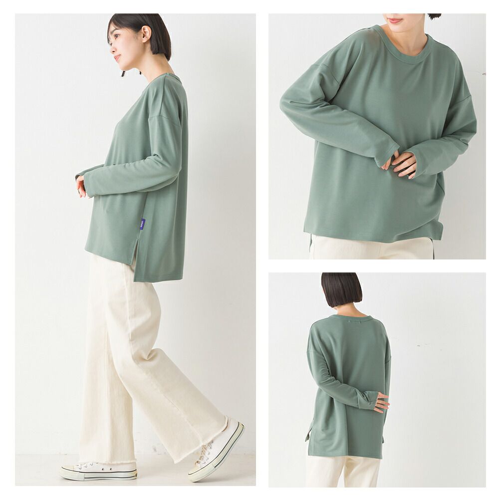 日本 OMNES - ＋3℃蓄熱彈性薄長袖上衣-黑