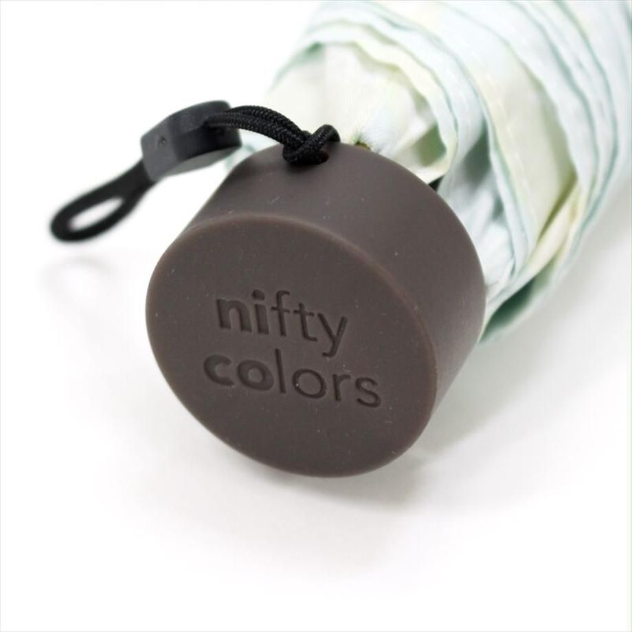 日本 nifty colors - 抗UV輕量 晴雨兩用折疊傘-迷你貓貓-淺灰 (直徑98cm/194g)