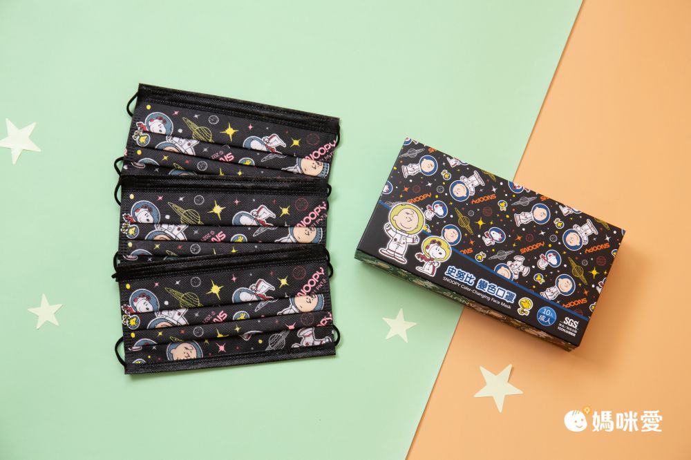 QMI-MASK 智匯家 - [限量]專利感溫變色款-史努比太空人*2+Hello Kitty心心相印*1/熔噴三層成人防護防塵口罩/台灣製平面(未滅菌)-超值優惠組-共10入*3盒