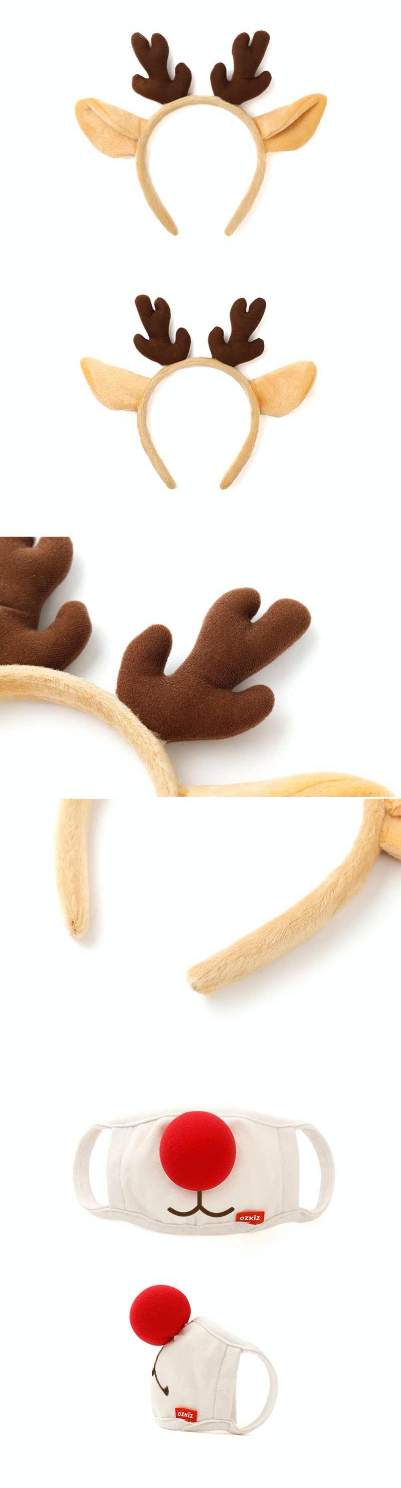 韓國 OZKIZ - 聖誕節變裝道具-魯道夫髮箍+口罩 (Free)