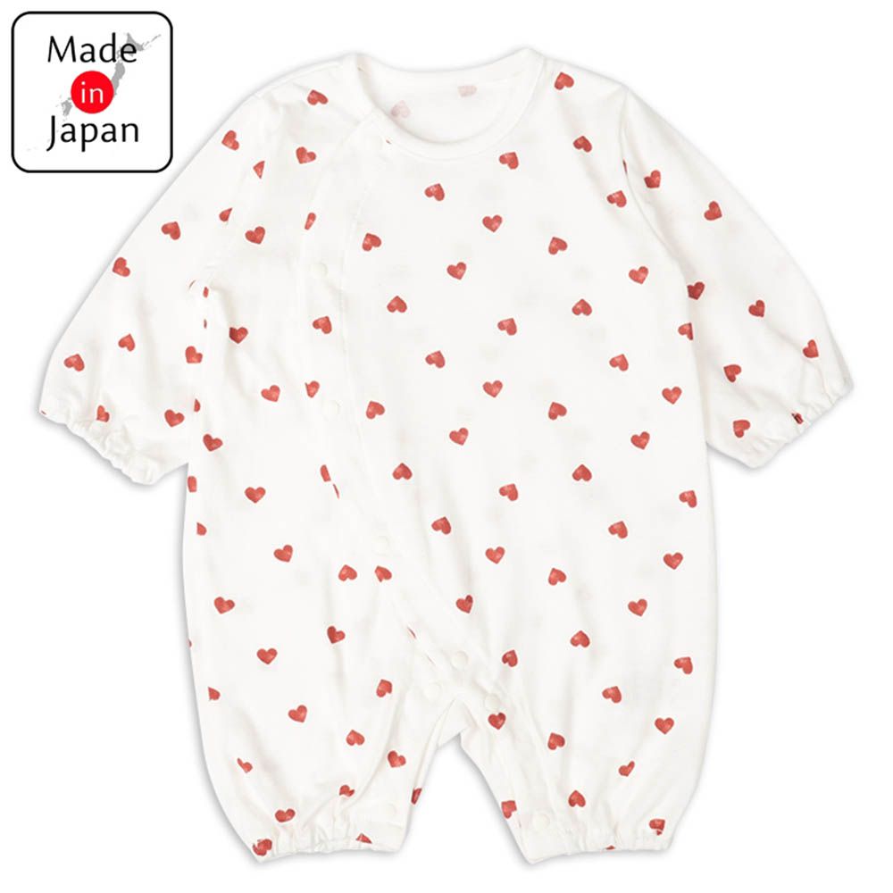 幼兒連身衣-愛心-紅色-日本製