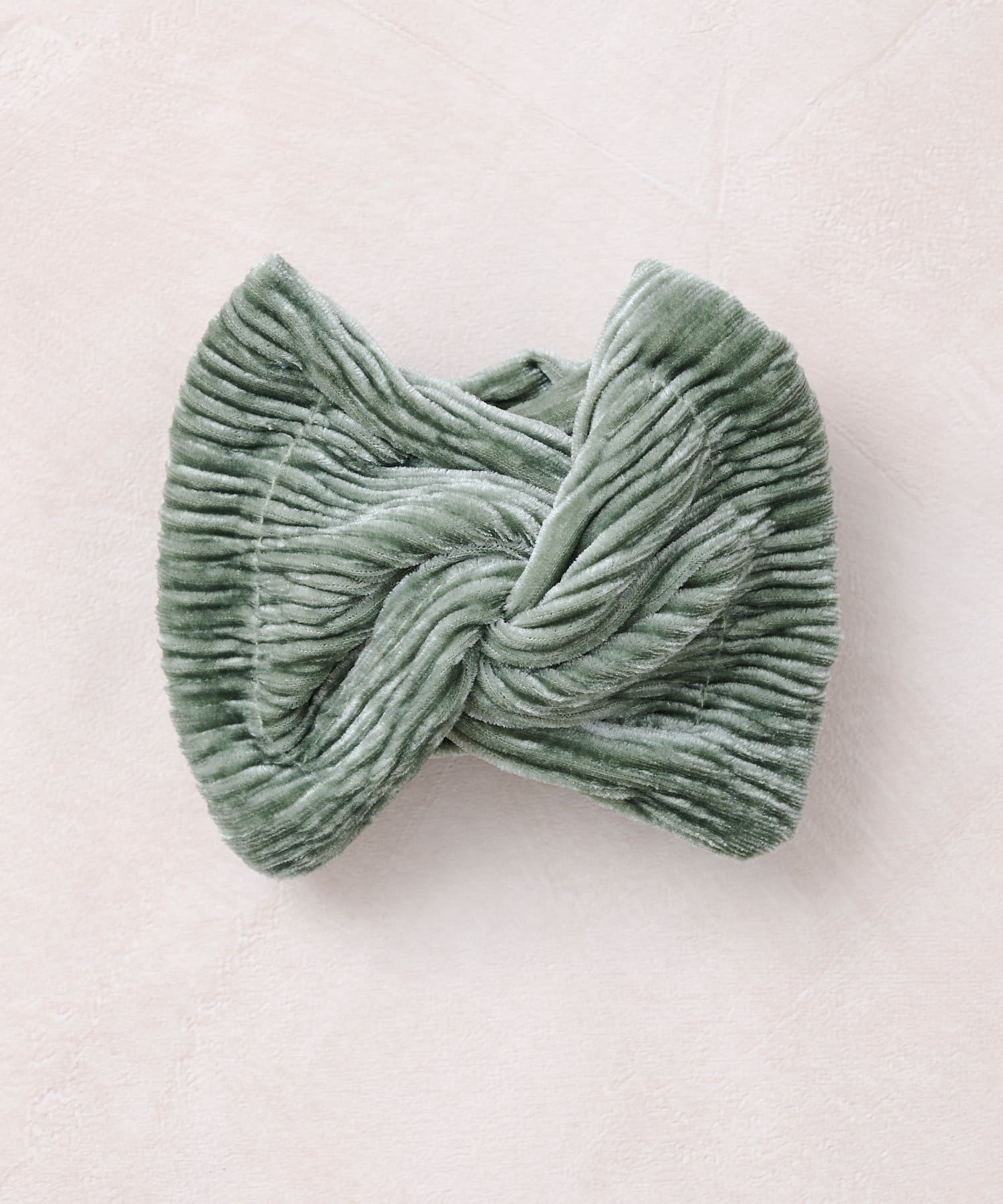 日本 Lattice - [日網熱銷] 簡單優雅紐結髮圈-光澤燈芯絨-米杏