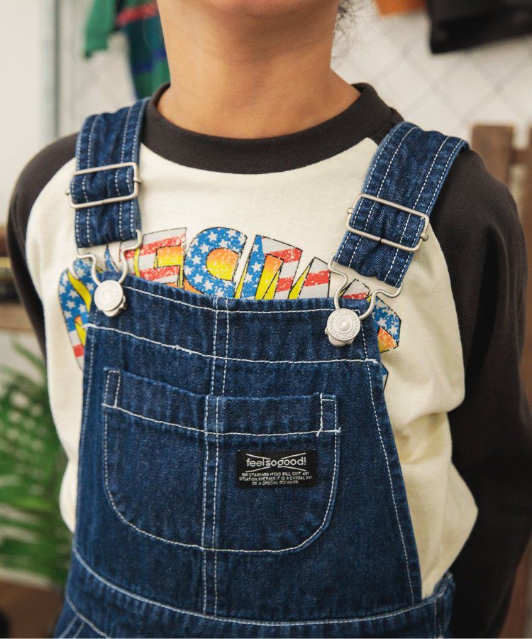 日本 BREEZE - 多口袋厚磅吊帶A字牛仔裙-海軍藍