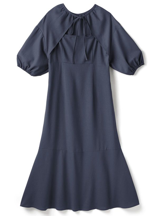 日本 GRL - 兩件式小外套魚尾修身洋裝-靜謐藍