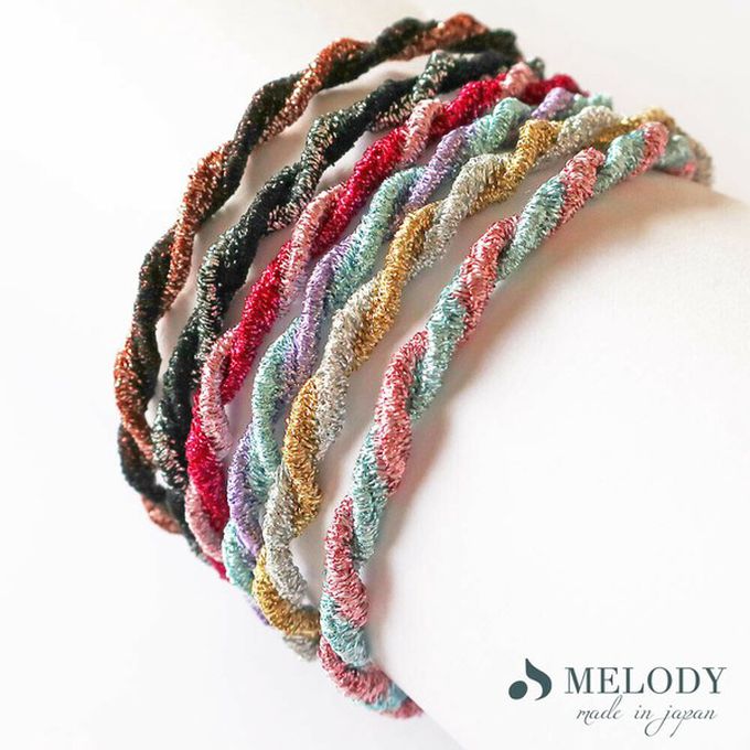 日本 Melody Accessory - 日本製 專利耐用金蔥扭轉髮圈(5入組)-撞色-紅&粉紅