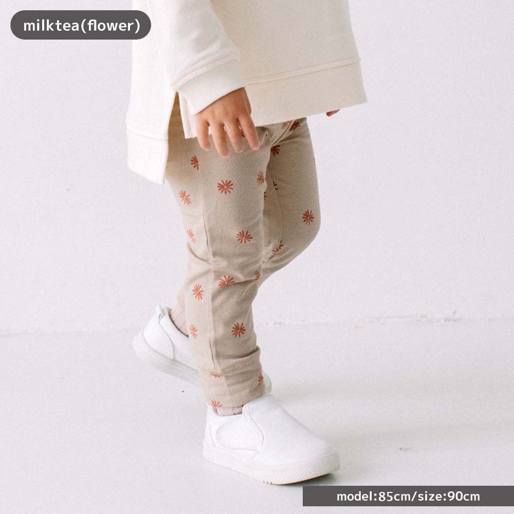 日本 ma lalumiere store - 人氣No.1 百搭印花薄款合身長褲-碎花-奶油黃