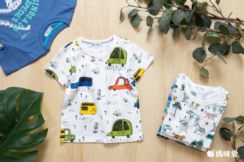 彩色車車純棉短袖上衣