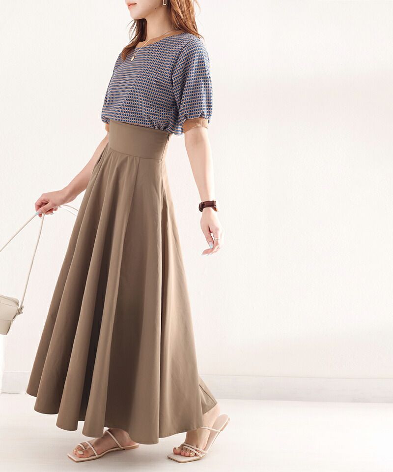 日本 Classical Elf - 百搭收腰設計修身長裙-杏