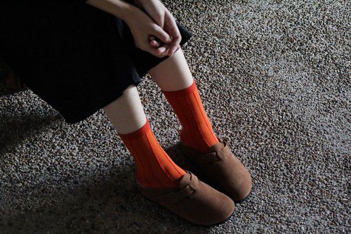 日本女裝代購 - 日本製 羊毛混舒適中筒襪3雙組-條紋-純色條紋 (23-25cm)