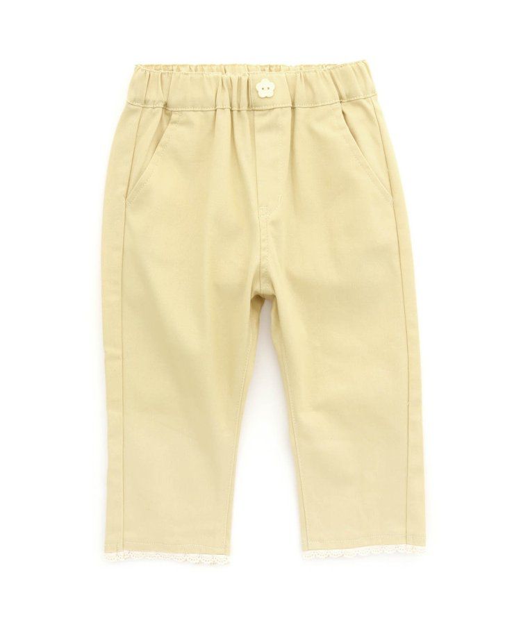 日本 apres les cours - 涼感素材下擺開叉8分褲-牛仔藍