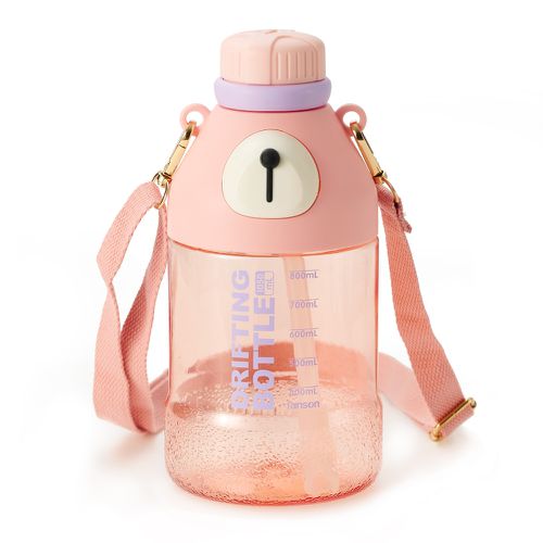 Tritan可愛熊水壺-粉色-1050ml