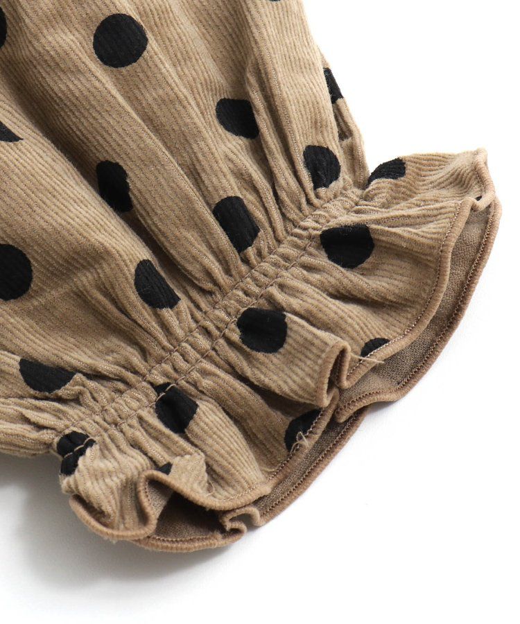 日本 apres les cours - 襯衫領微甜束口長袖洋裝-碎花-海軍藍