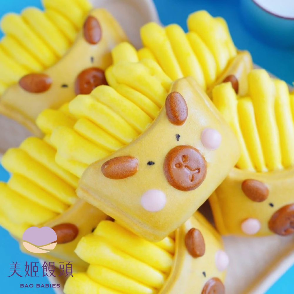 水豚君薯條鮮乳造型饅頭-45g*6顆