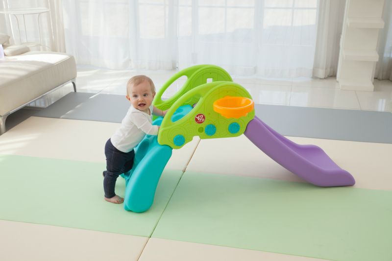 韓國 YAYA - 繽紛馬卡龍摺疊溜滑梯-紫 (126x50x69cm)