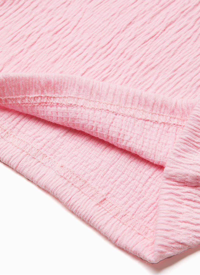 韓國 OZKIZ - 皺褶感上衣碎花褲裙套裝