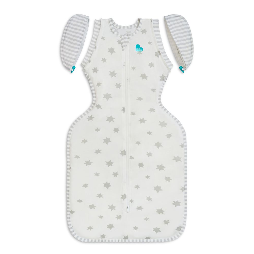 可拆袖 竹纖維輕薄款睡袋-暖白星