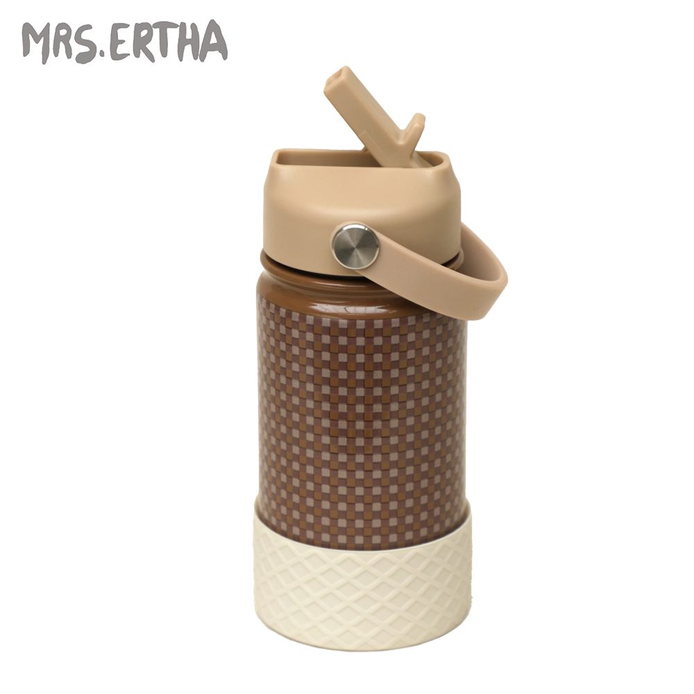 葡萄牙 MRS.ERTHA - 不銹鋼吸管水壺350ml-復古方塊