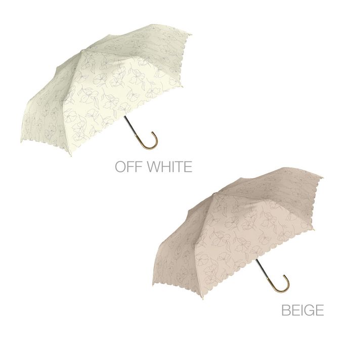 日本中谷 - 100%遮光 抗UV歐風波浪邊J型把手折疊傘-優雅花紋-簡約黑 (傘骨55cm)