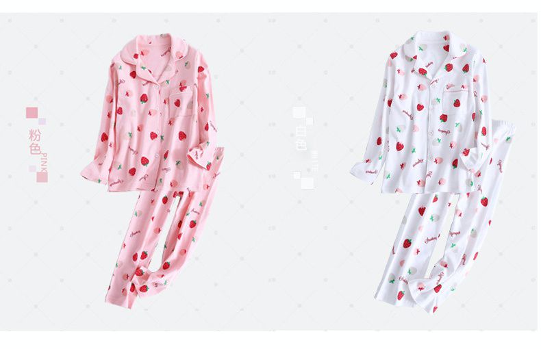 MAMDADKIDS - 純棉排扣睡衣套裝-滿滿草莓-粉色