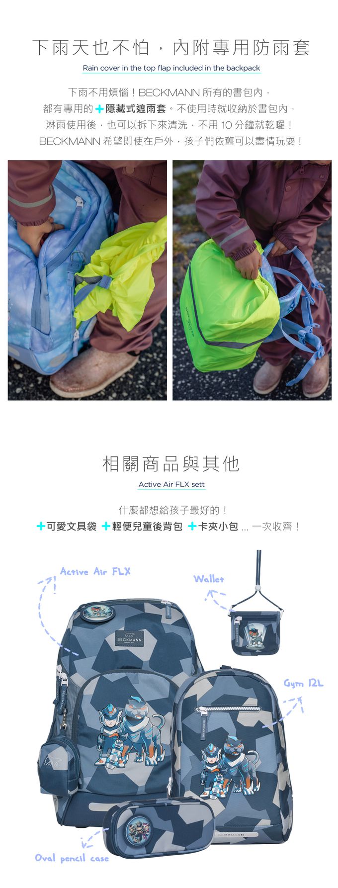 Beckmann - AIR FLX 擴充護脊書包 20~25L - 3D太空火箭 2.0