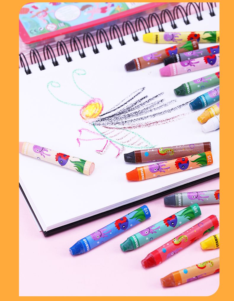 STABILO思筆樂 - Trio三角筆身兒童油性粉蠟筆 12色