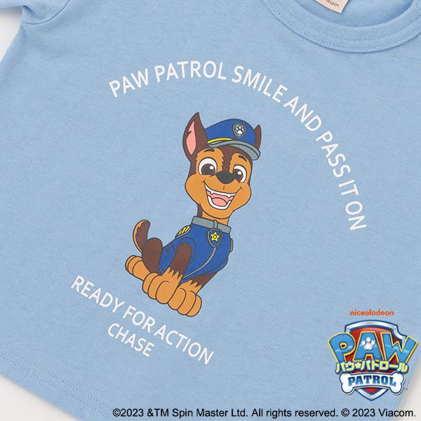 日本 petit main - 汪汪隊聯名 印花短袖上衣-毛毛-卡其