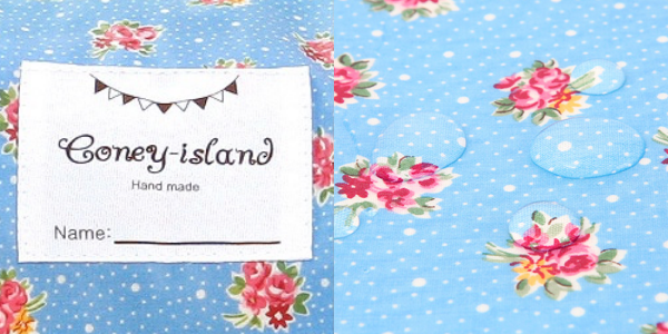 韓國 Coney Island - 防水睡袋收納袋(純棉內裏)-水藍花朵 (77.5*42.5*11cm)