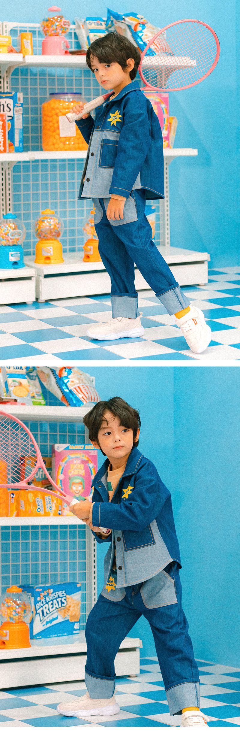 韓國 OZKIZ - awesome鬆緊褲頭牛仔褲