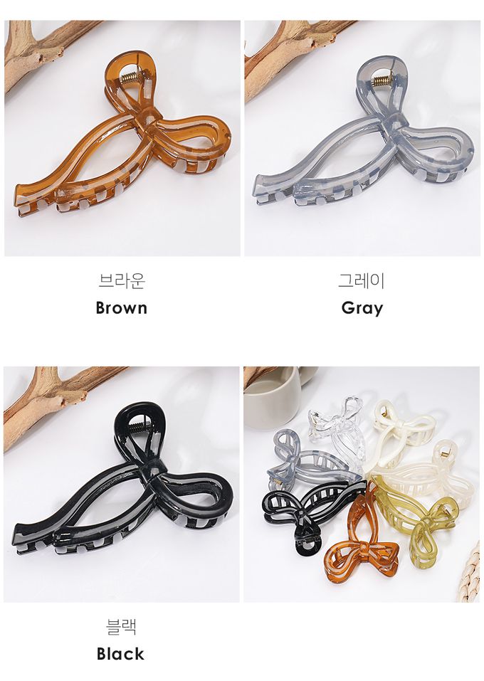 韓國 Soo&Soo - 果凍禮物結造型髮夾/抓夾-透明