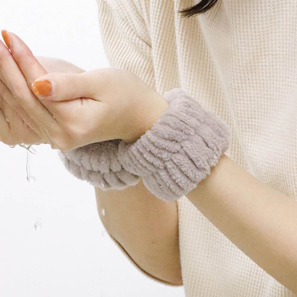 [人氣商品]洗臉清爽吸水手腕套-淺褐