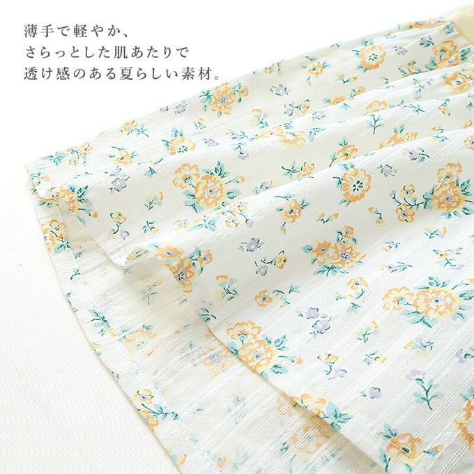 日本 ZOOLAND - 甜美花卉胸前蕾絲短袖洋裝-鵝黃