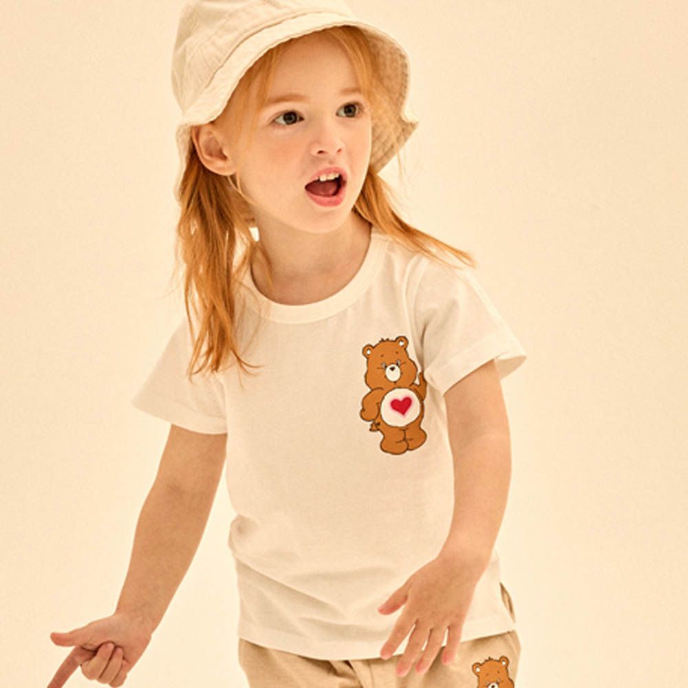 聯名款經典熊印短袖上衣-愛心棕熊