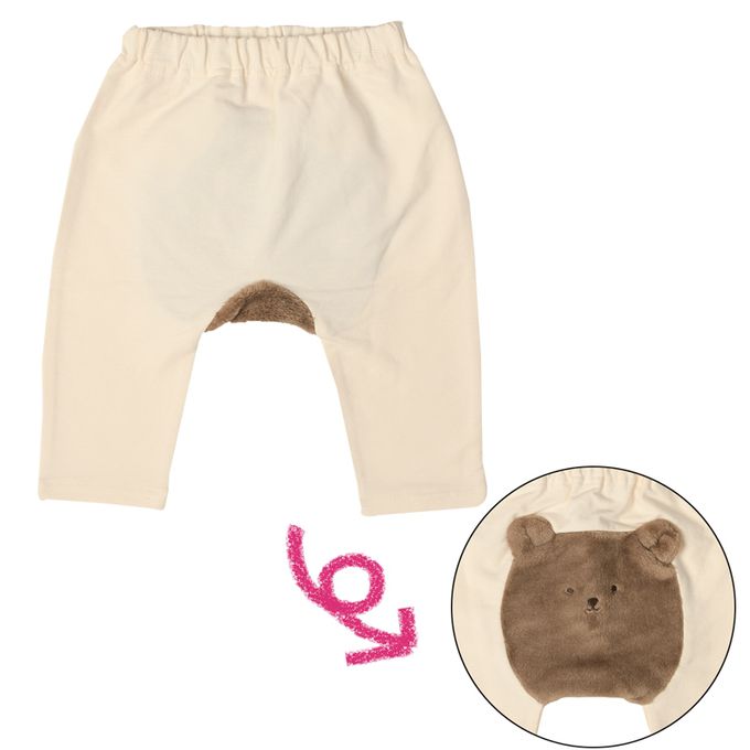 akachan honpo - 造型屁屁褲-刷毛 動物-象牙白色