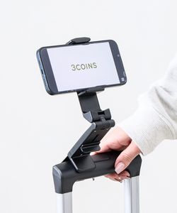 日本 3COINS - 360度旅行神器隨處夾手機支架-黑