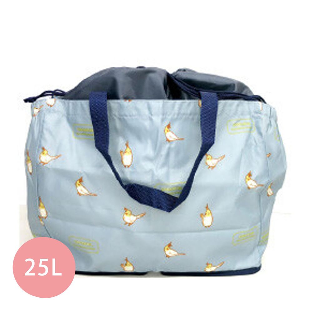 日本代購 - 超大容量保冷購物袋(可套購物籃)-鸚鵡-水藍-25L/耐重15kg